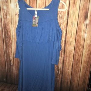 Cold shoulder ruffle dress